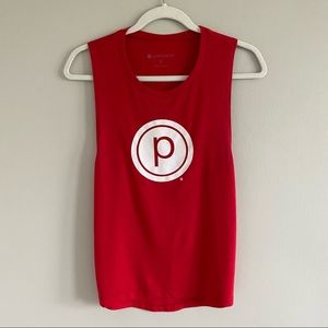 Red Pure Barre White Circle P Tank Top - size S